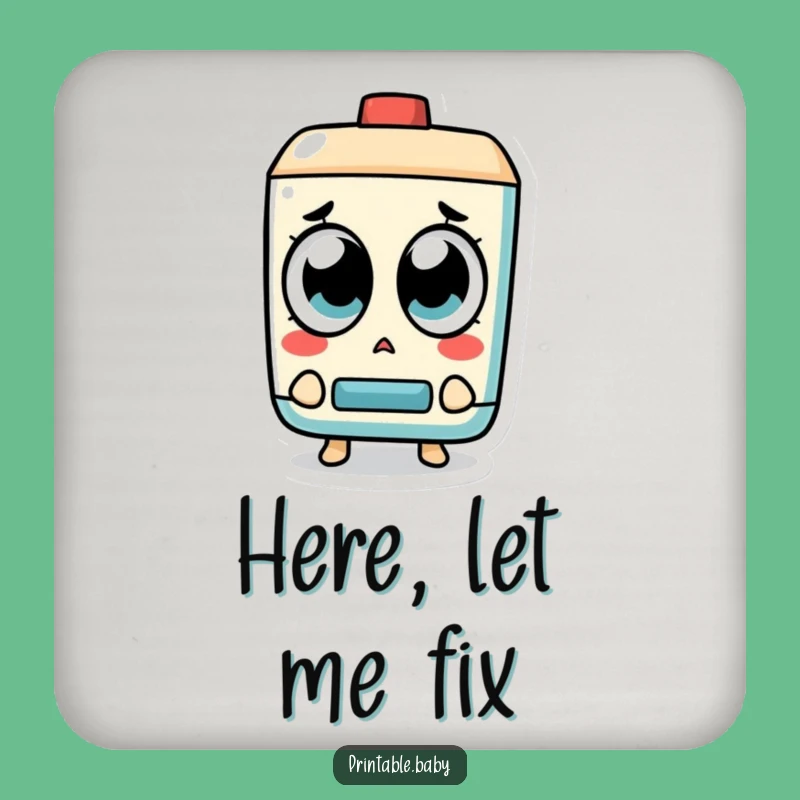 Keep your tables safe from rings and blunders with this coaster featuring a surprised eraser character. Small accessory, big relief, and lots of laughs.