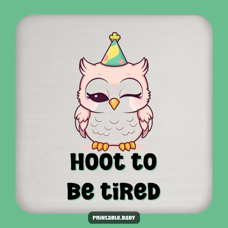 Funny Sleepy Baby Owl Coasters - Protect Furniture with Hilarious Art