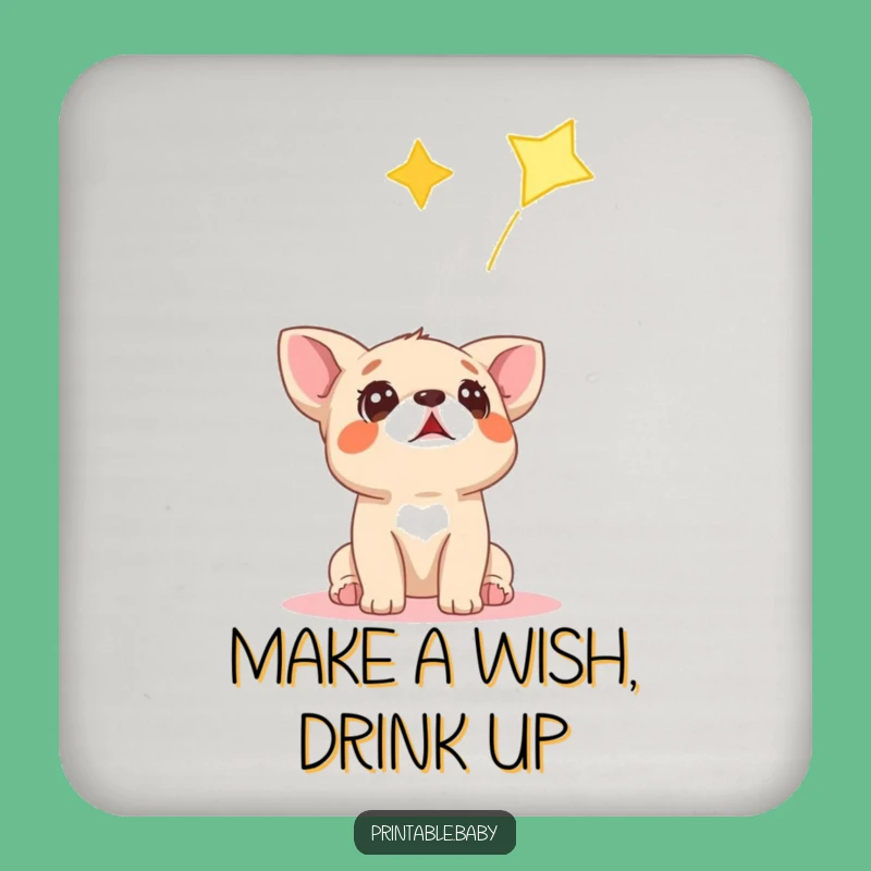 Funny Dog Star Coaster Set: Cute Surprised Puppy Coasters, Adorable Funny Gift for Hosts