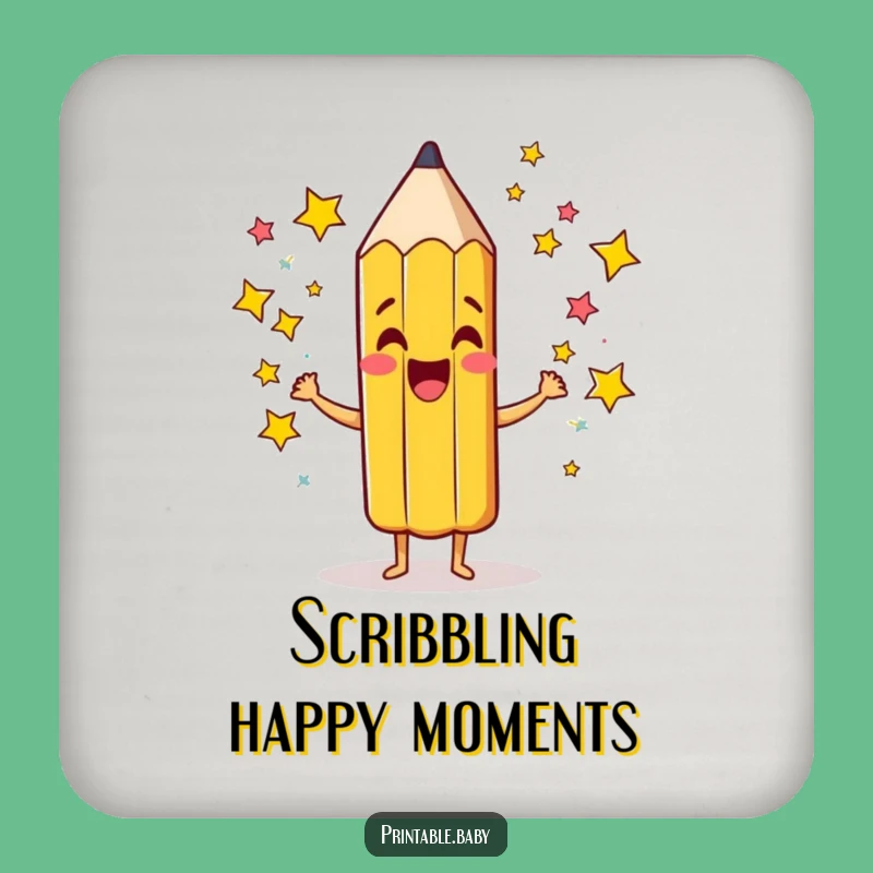 Funny Pencil Stars Coaster: Protect Surfaces with This Sparkling Funny Gift!