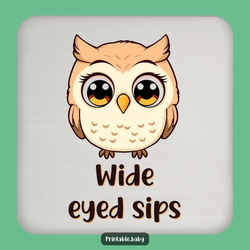 Funny Surprised Owl Coaster: Hilarious Protection with Wide-Eyed Charm