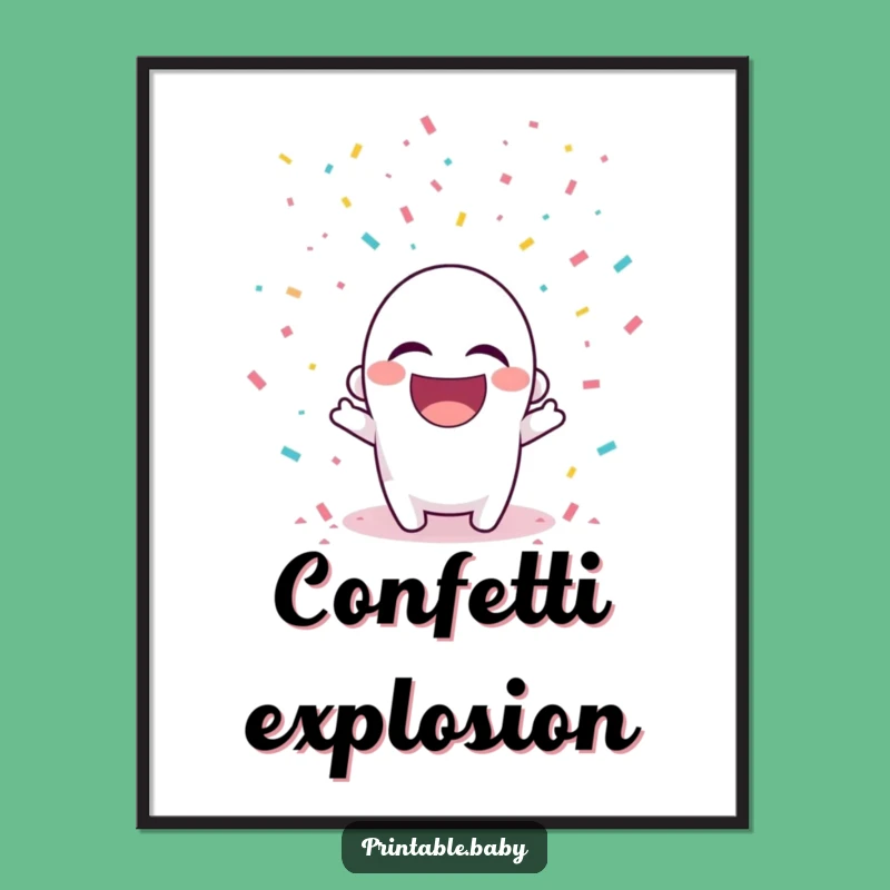 Funny Hole Punch Confetti Poster: Playful Character Art for Festive Walls