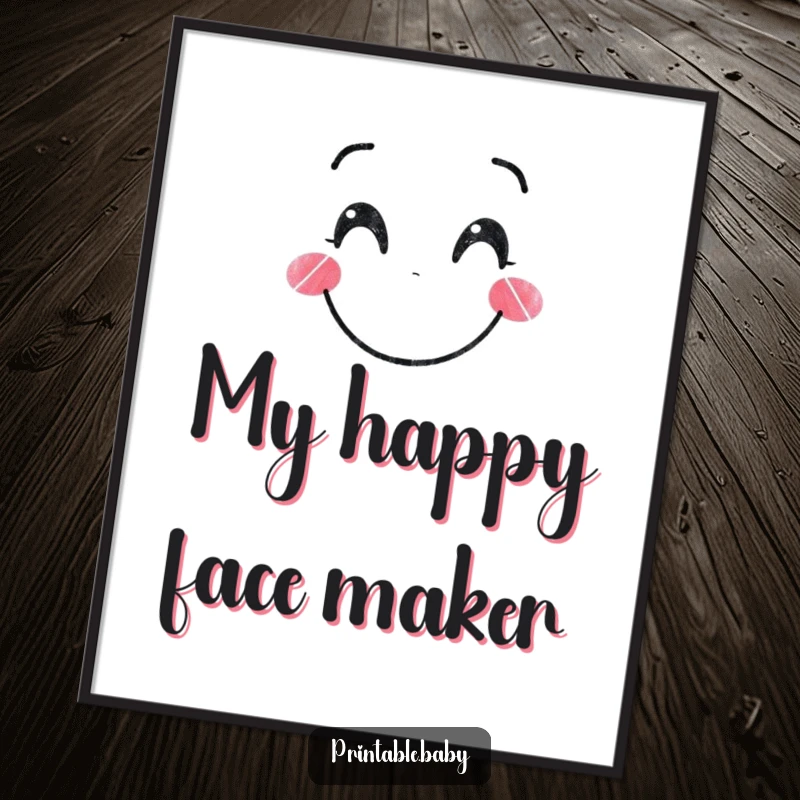 Funny Crayon Poster: Vibrant wall art of a smiling crayon character drawing a happy face, celebrating creativity and positive vibes.