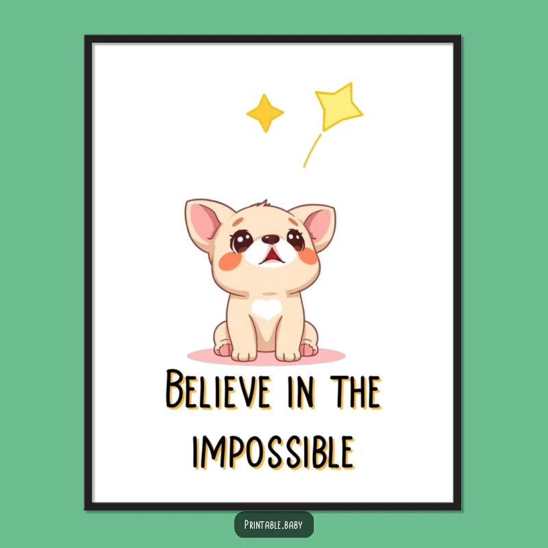 Funny Dog Star Poster: Surprised Puppy Wall Art, Delightful Funny Gift for Dog-Themed Decor