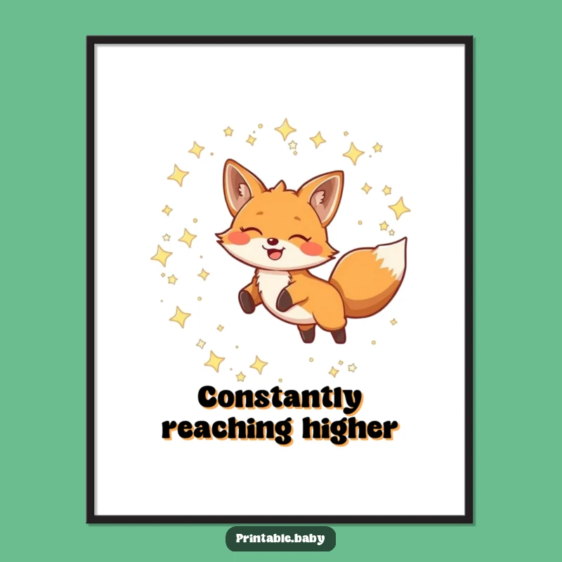 Funny Fox Constellation Poster: Whimsical Art for Dreamy Spaces