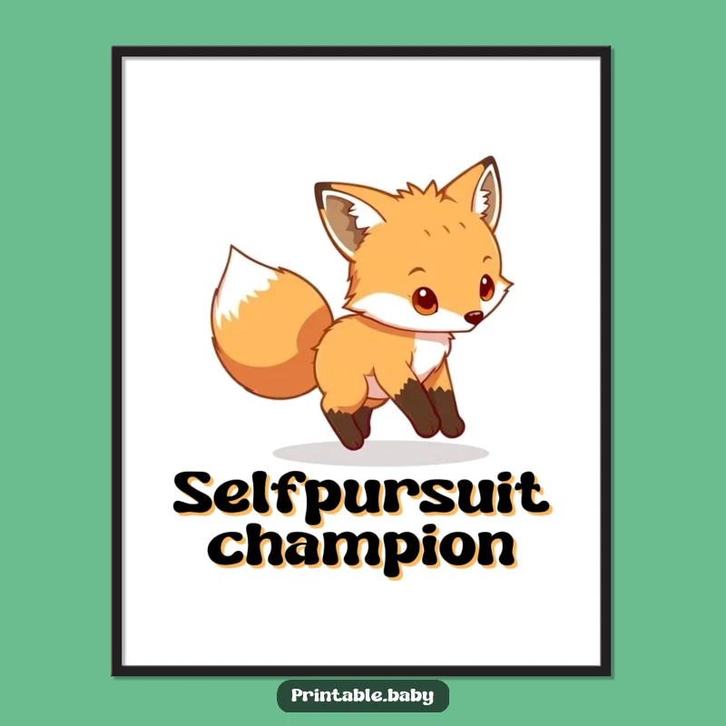 Funny Fox Cub Poster: Playful Wall Art for Woodland Enthusiasts