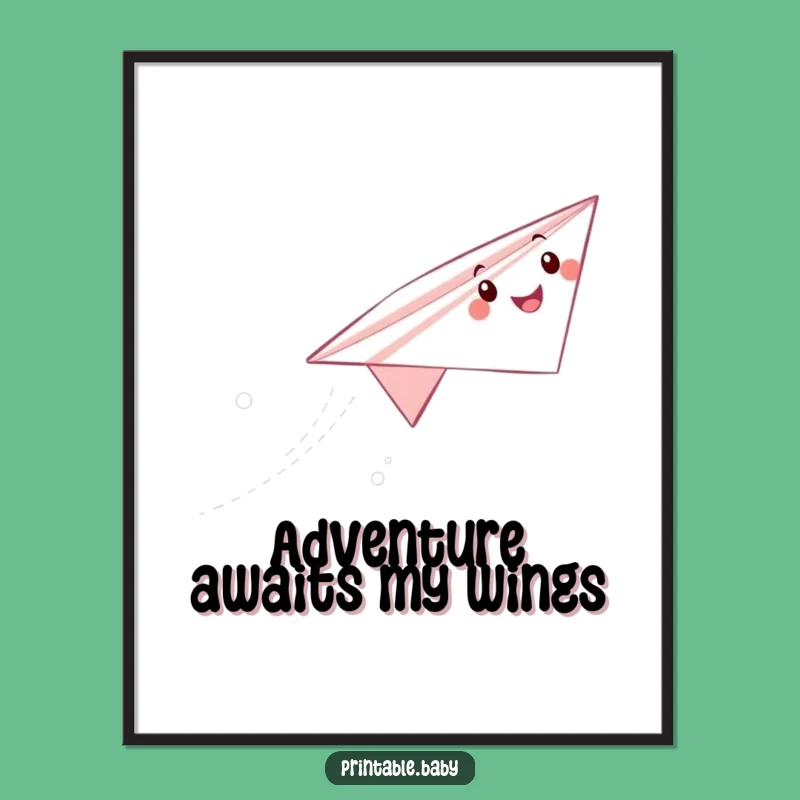 Funny Paper Airplane Poster: Inspiring Soaring Character, Wonderful Funny Gift for Walls