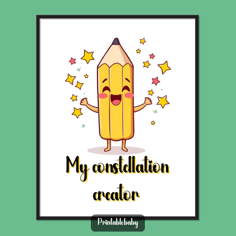 Funny Pencil Stars Poster: Decorate with Sparkle Art, a Perfect Funny Gift!