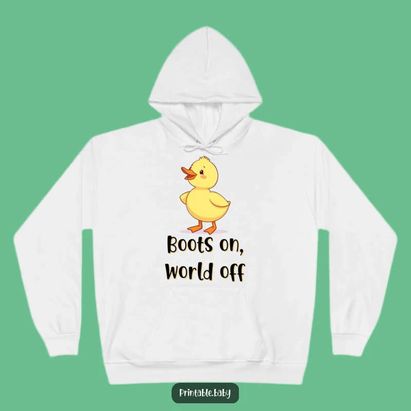 Cozy Funny Duckling Waddling Boots Hoodie: Warm and Humorous Winter Wear