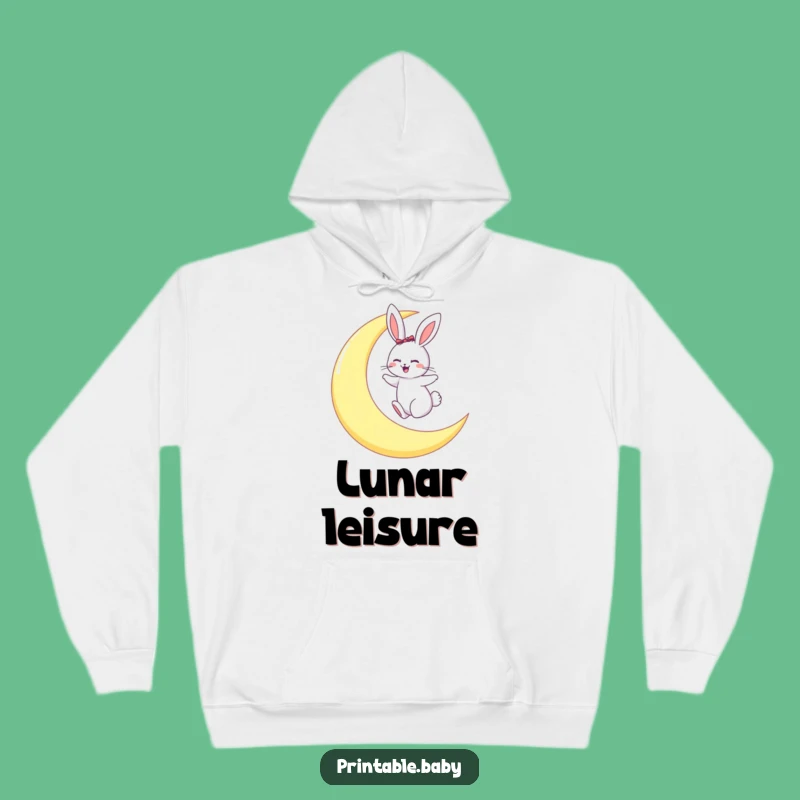 Funny Bunny Moon Hop Hoodie: Cozy Dreamer Gift Hoodie