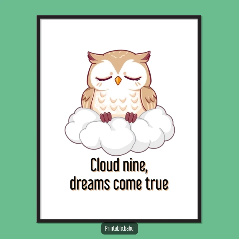 Free Printable Owl Cloud Art: Funny Downloadable Serene Wall Decor Gift!