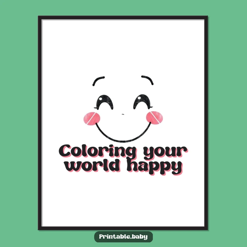 Free Printable Funny Wall Art: Crayon's Happy Face Digital Download Art