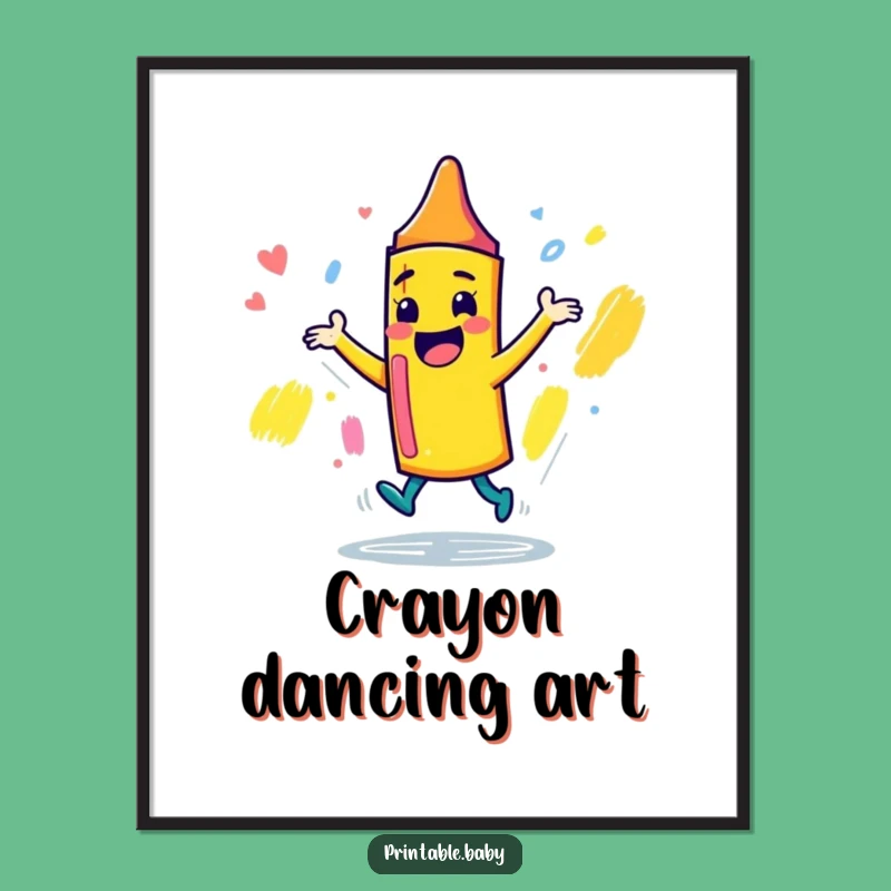 Free Printable Art: Dancing Crayon - Creative & Funny Downloadable Decor!