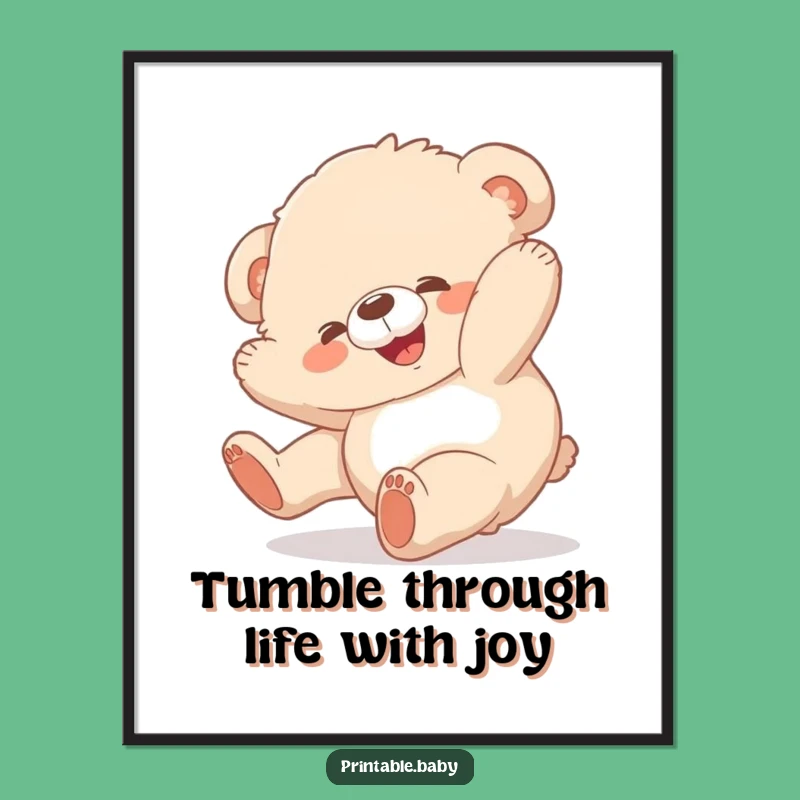 Free Printable Bear Wall Art: Tummy Tumbler LOL Digital Download
