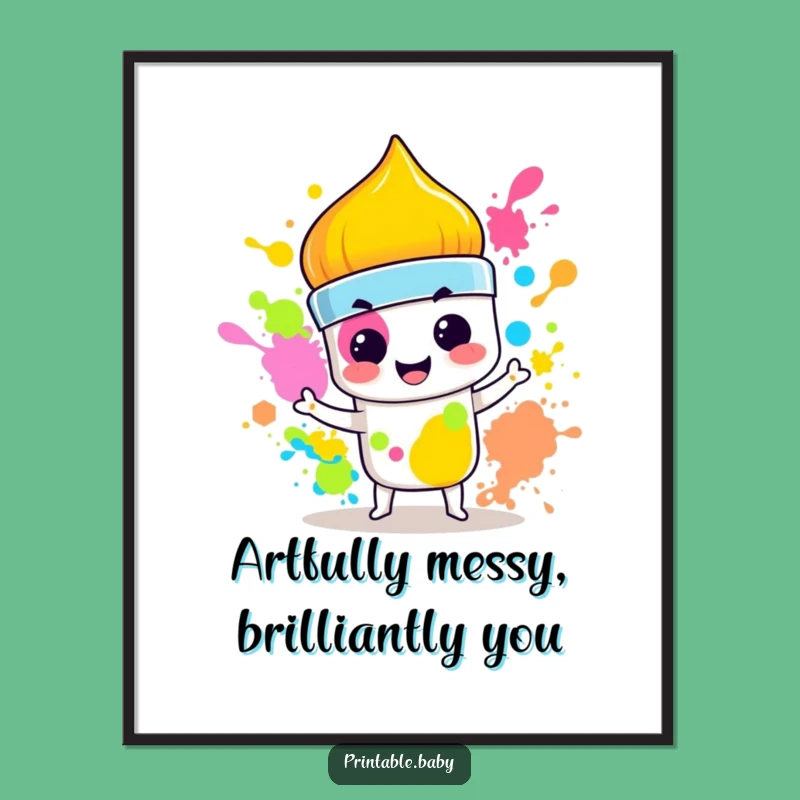 Free Printable Funny Wall Art: Paintbrush Splash Digital Download Art