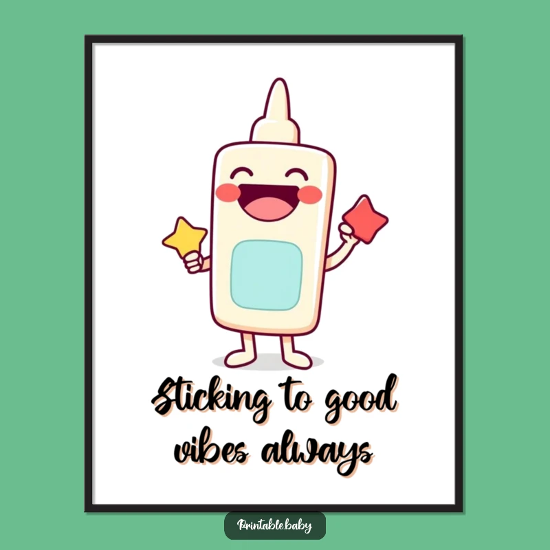 Free Printable Wall Art: Glue Stick Shapes Funny Downloadable Decor for Creative Spaces