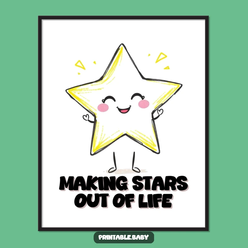 Free Printable Crayon Star Art: Vibrant & Funny Downloadable Kids Room Decor