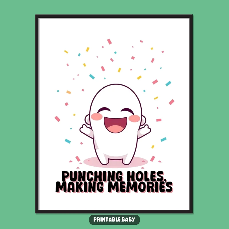 Free Printable Confetti Art: Funny Hole Punch Laugh Downloadable Wall Decor Gift