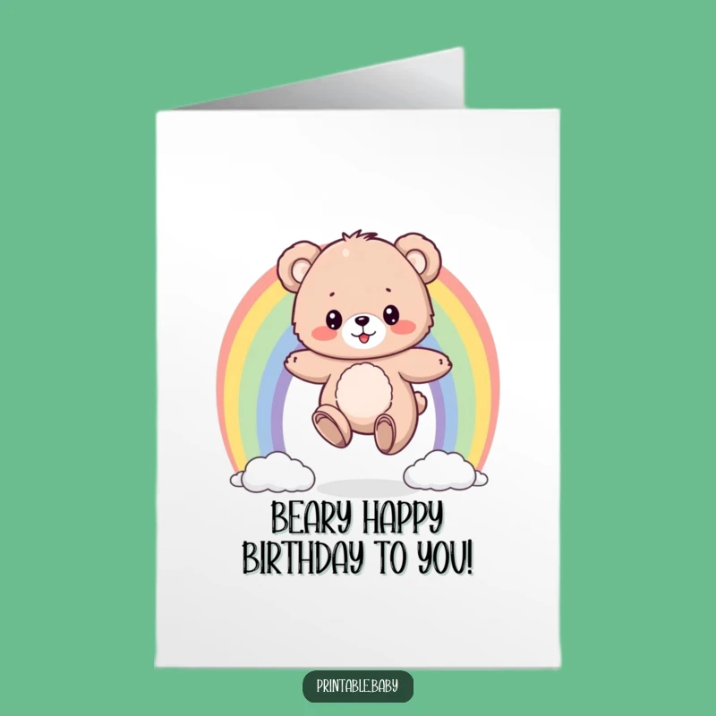 Free Printable Bear Birthday Card: Funny Downloadable Gift for Joyful Celebrations