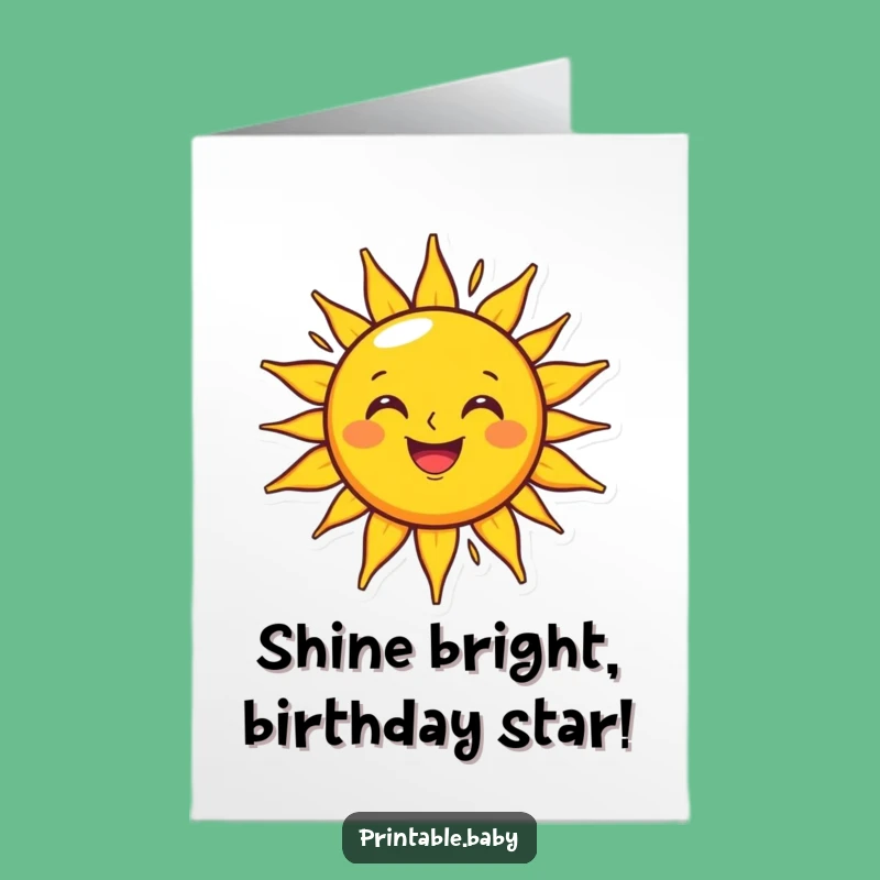 Free Printable Birthday Card: Sunny Grins for a Bright and Funny Celebration