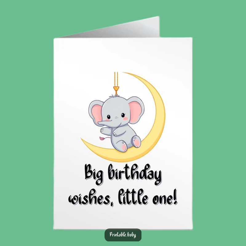 Free Printable Elephant Birthday Card: Funny Downloadable Gift for Dreamers