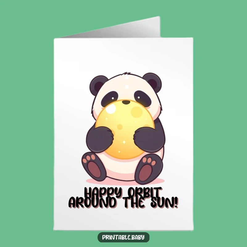 Free Printable Panda Birthday Card: Hug the Planet Downloadable Gift