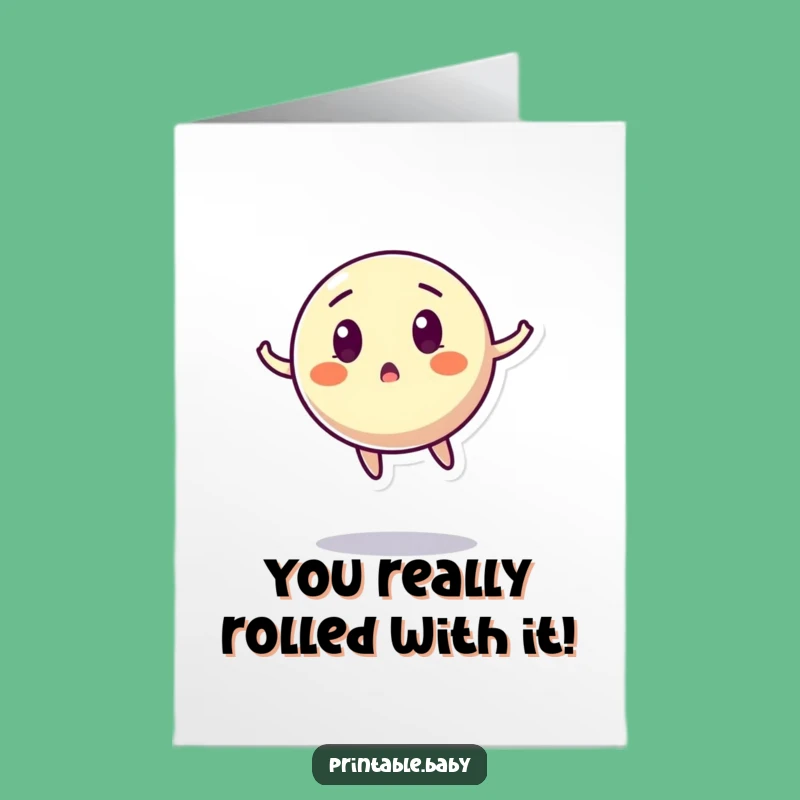 Free Printable Congrats Card: Bouncing Ball's Surprise for Your Big Win!