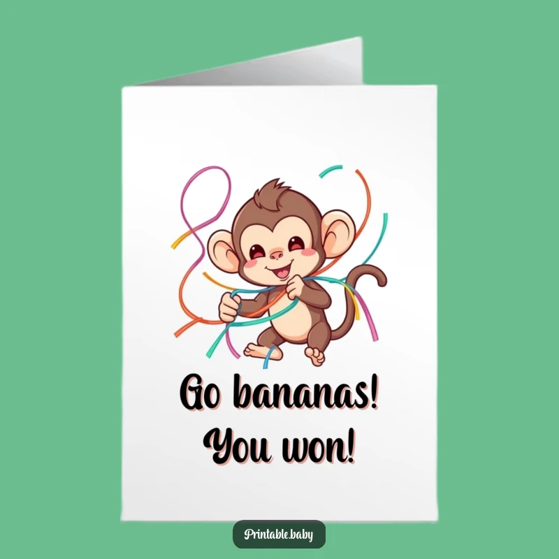 Free Printable Monkey Congrats Card: Wild Downloadable to Celebrate Success