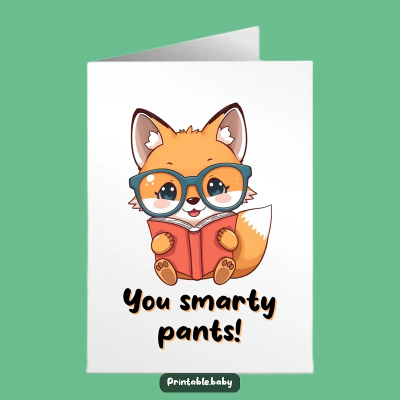 Free Printable Congrats Card: Smart Fox Cheers You On Funny Downloadable