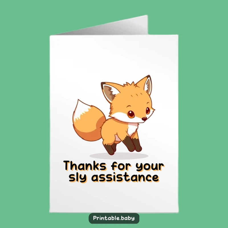 Free Printable Fox Thank You Card: Tail Chaser LOL Downloadable Gift