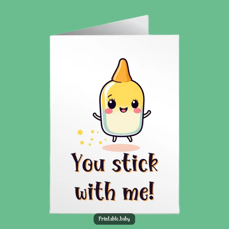 Free Printable Glue Stick Thank You Card: Sparkly Downloadable Gift of Gratitude