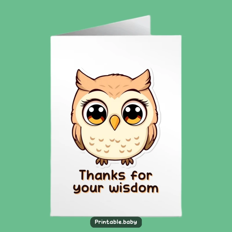 Free Printable Thank You Card: Owl's Surprised Thanks!