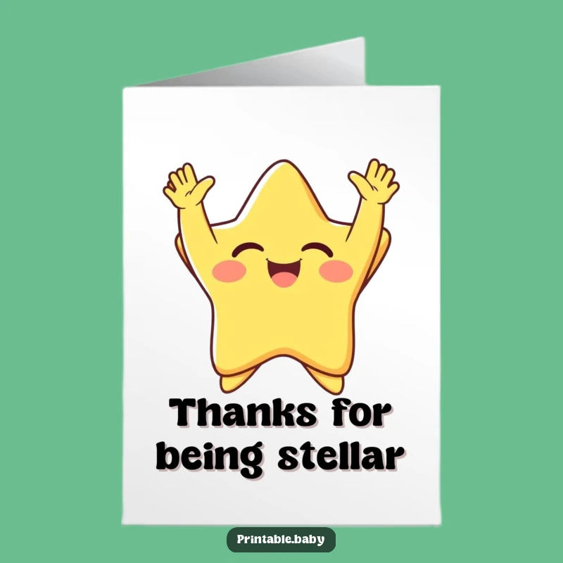 Free Printable Thank You Card: Star's Joyful Thanks!
