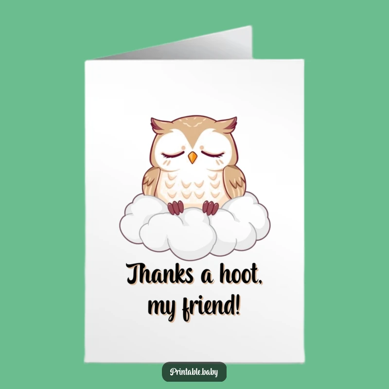 Free Printable Owl Thank You Card: Funny Downloadable Cozy Gratitude Gift!
