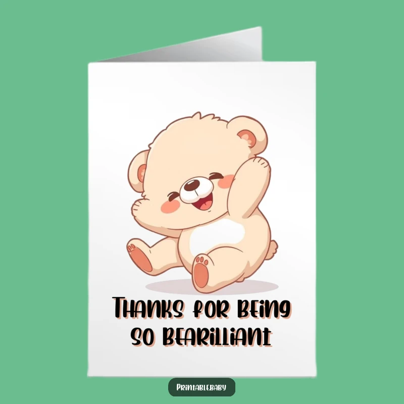 Free Printable Bear Thank You Card: Tummy Tumbler LOL Downloadable Gift