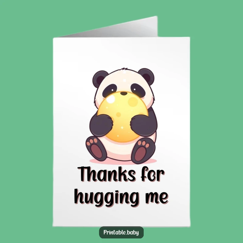 Free Printable Panda Thank You Card: Planet Love Thanks Downloadable Gift