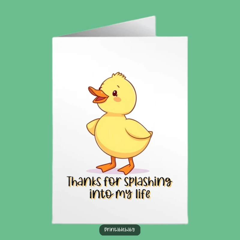 Free Printable Thank You Card: Funny Duckling, Grateful Boot Moves Gift