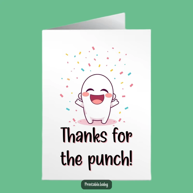 Free Printable Confetti Thank You Card: Funny Hole Punch Laugh Downloadable Gift
