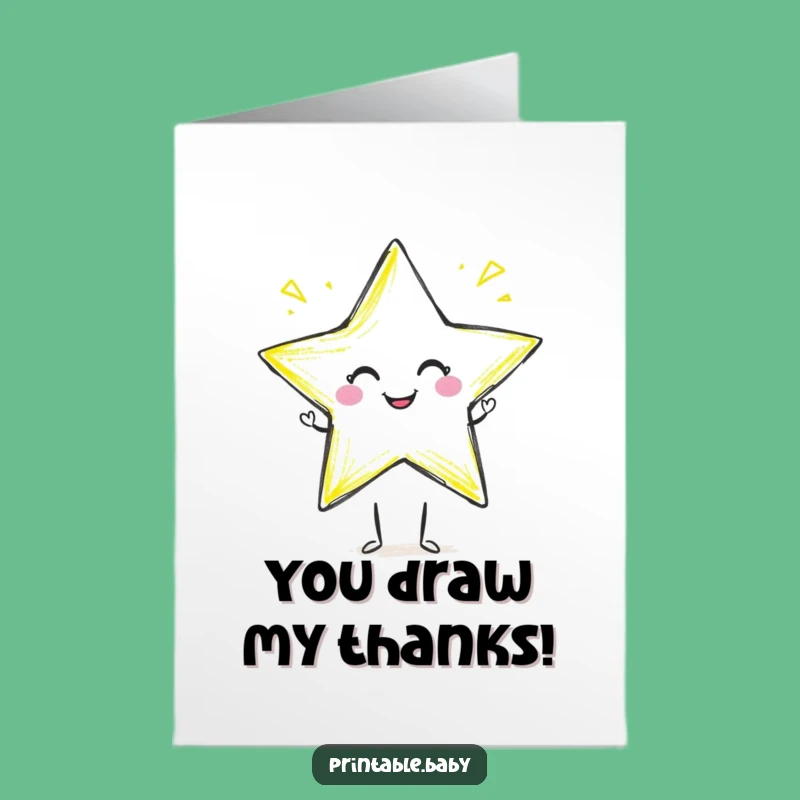 Free Printable Crayon Star Thank You Card: Colorful Downloadable Gift for Appreciation