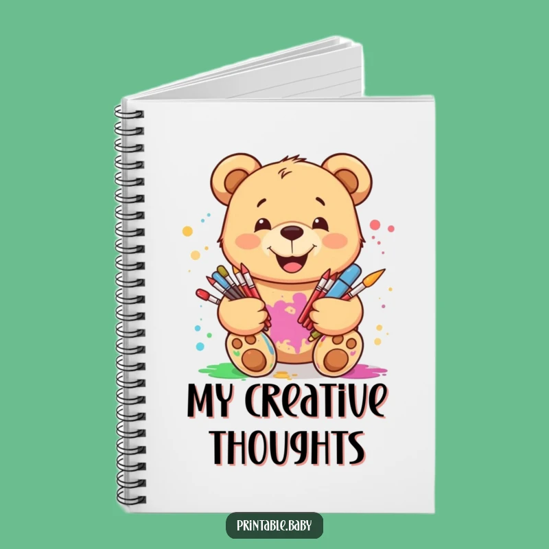 Funny Art Bear Notebook: Smiling Teddy with Art Supplies for Creative Ideas