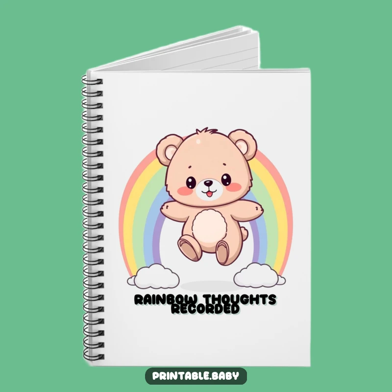 Funny Bear Cub Rainbow Notebook: Jot Down Joyful Thoughts