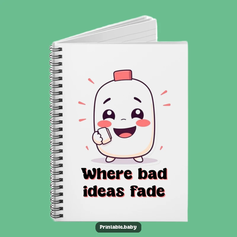 Funny Eraser Notebook: Mischievous Character Erases Notes, Humorous Journal Gift