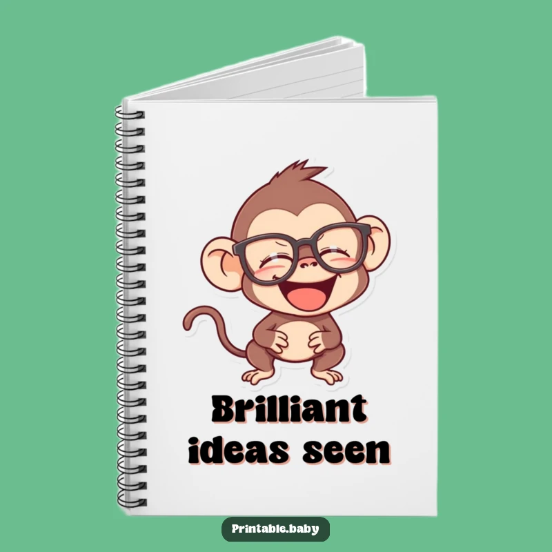 Funny Monkey Notebook - Giggling Spectacled Primate Journal, an Intellectual Gift