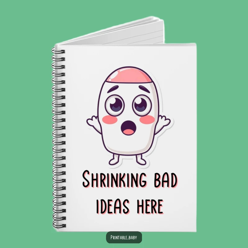 Funny Surprised Eraser Shrinking Shape Notebook - Hilarious Journal Gift for Students