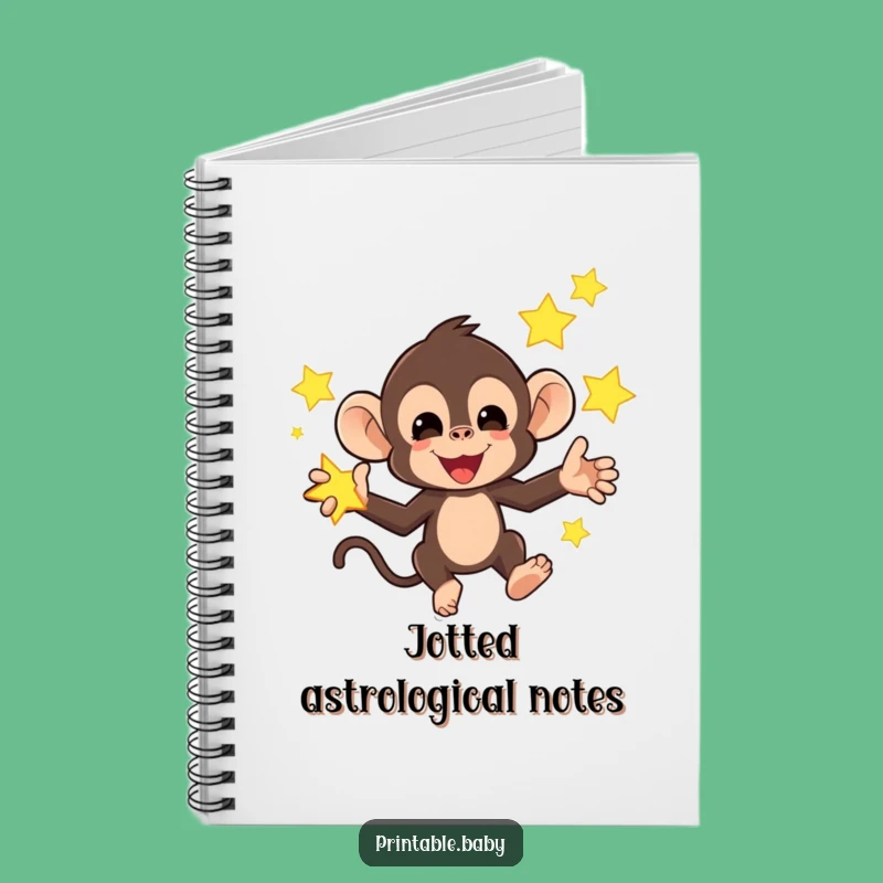 Funny Monkey Star Notebook: Jot Down Your Cosmic Ideas