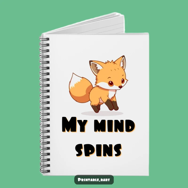 Funny Fox Cub Notebook: Jot Down Ideas with Playful Tail Chasing Flair