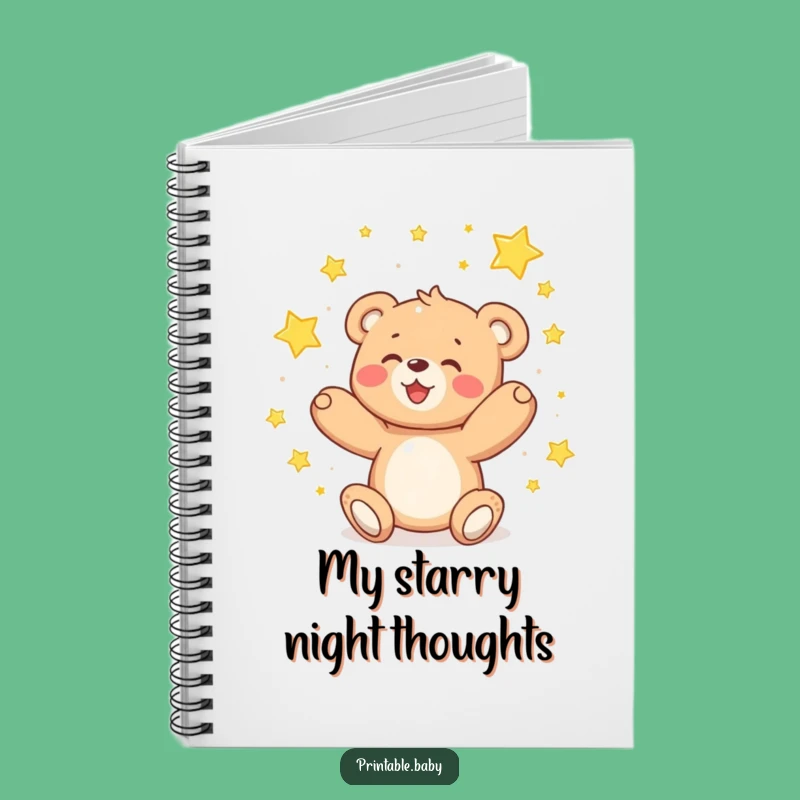 Funny Teddy Bear Stars Notebook - Delighted Dreamer Journal