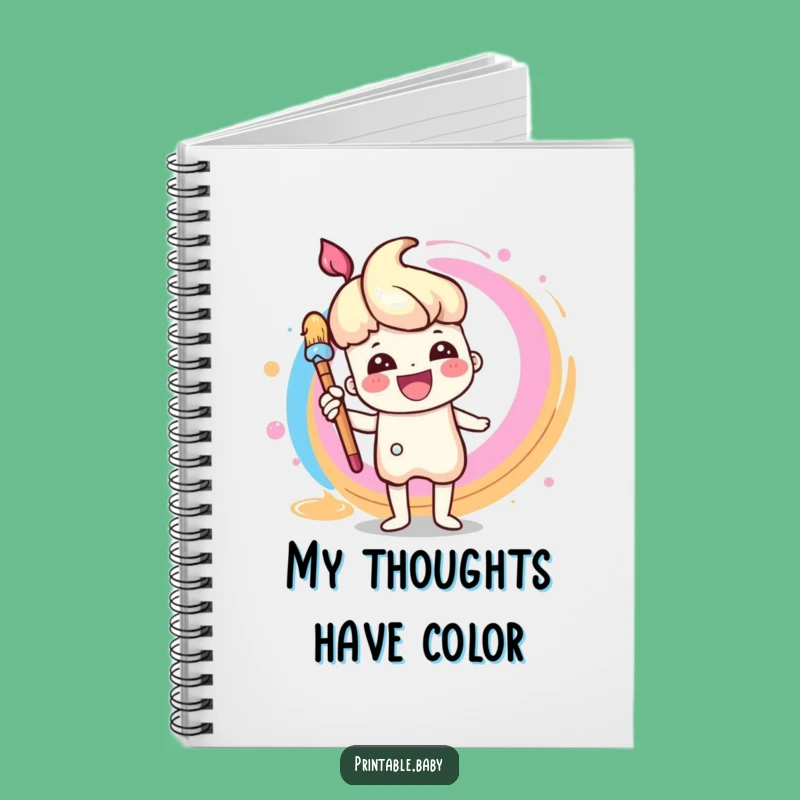 Funny Paintbrush Notebook - Rainbow Art Pages for Creative Notes & Gifts