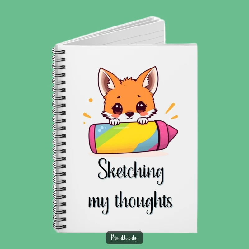 Funny Fox Notebook: Crayon Art Journal, Perfect Funny Gift
