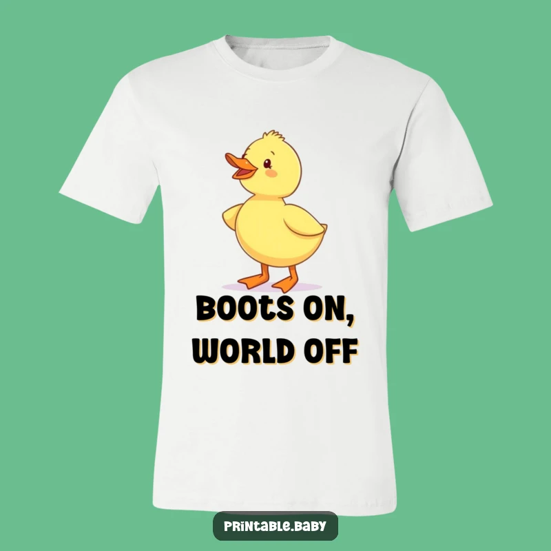 Funny Duckling Waddling Boots T-Shirt: Comedic Apparel for Duck Fans